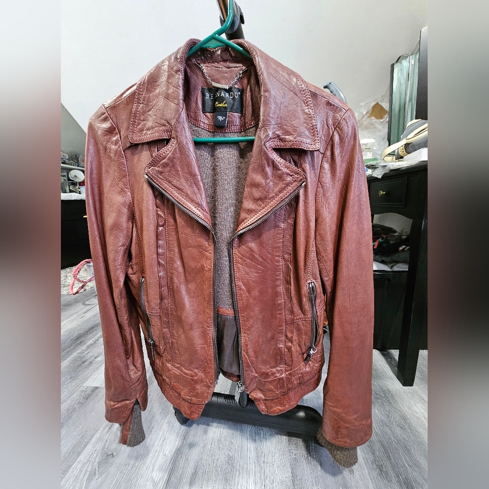 Bernado Leather Jacket Brown - image 1